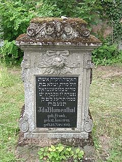 Grabstein der Ida Blumenthal