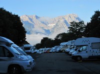 Super Ausblick am Stellplatz. Das gibt schönes Wetter auf der 1. Etappe.